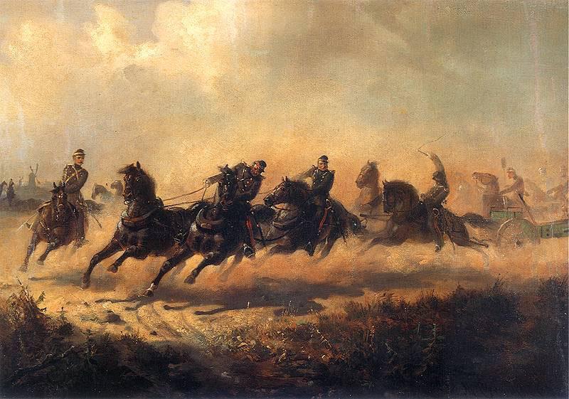 Maksymilian Gierymski Charge of Russian horse artillery. oil painting picture
